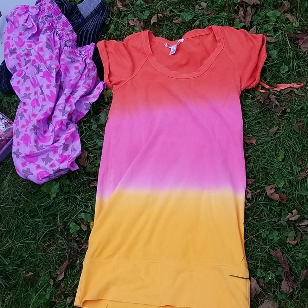 Diane Von Furstenberg Ombre Tee Dress bright sz 4